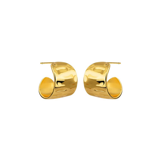 Textured Wide Gold Hoop