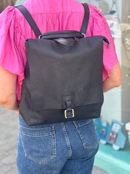 Firenze Leather Backpack Navy