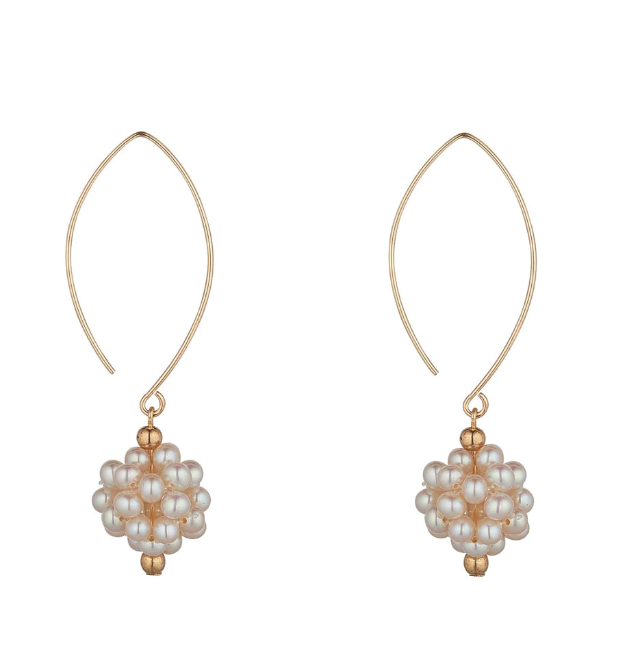 Momuse Gold Filled Pearl Cluster Earrings