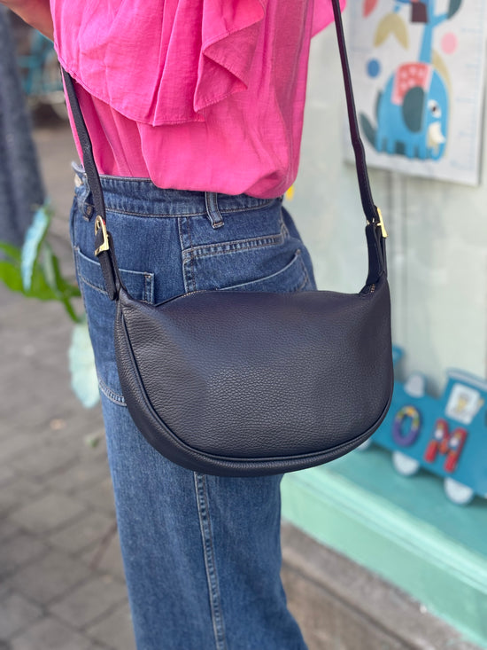 Genoa Leather Crossbody Bag Navy
