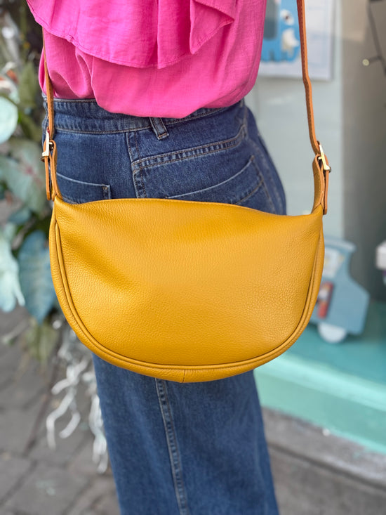 Genoa Leather Crossbody Bag Mustard