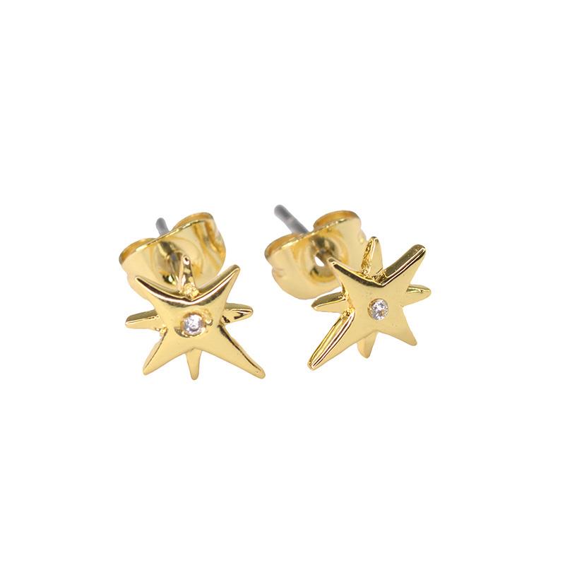 Load image into Gallery viewer, Gold Crystal Star Earrings
