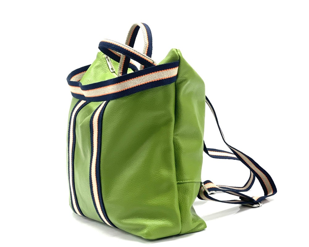 Load image into Gallery viewer, Veneto Green Leather Backpack
