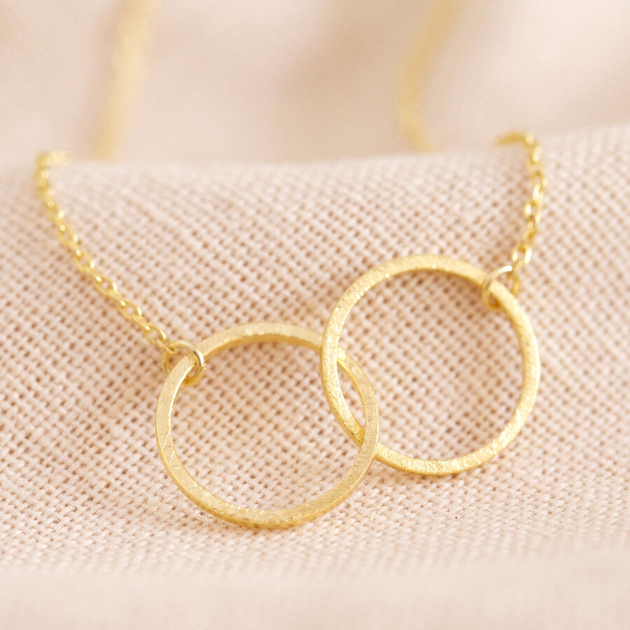 Brushed Gold Entwined Necklace