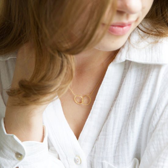 Brushed Gold Entwined Necklace