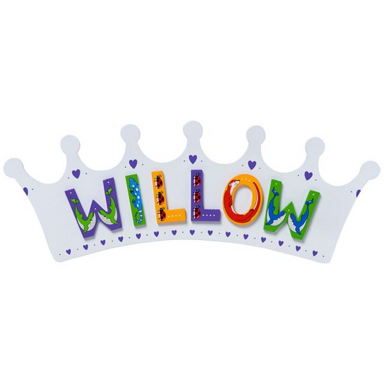Load image into Gallery viewer, Name Plaque - Long White Crown
