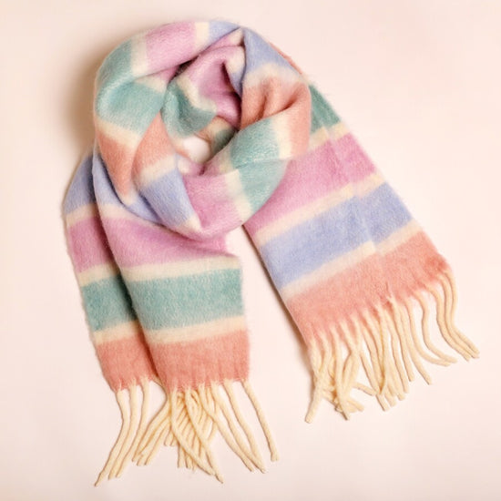 Pastel Stripe Cosy Scarf