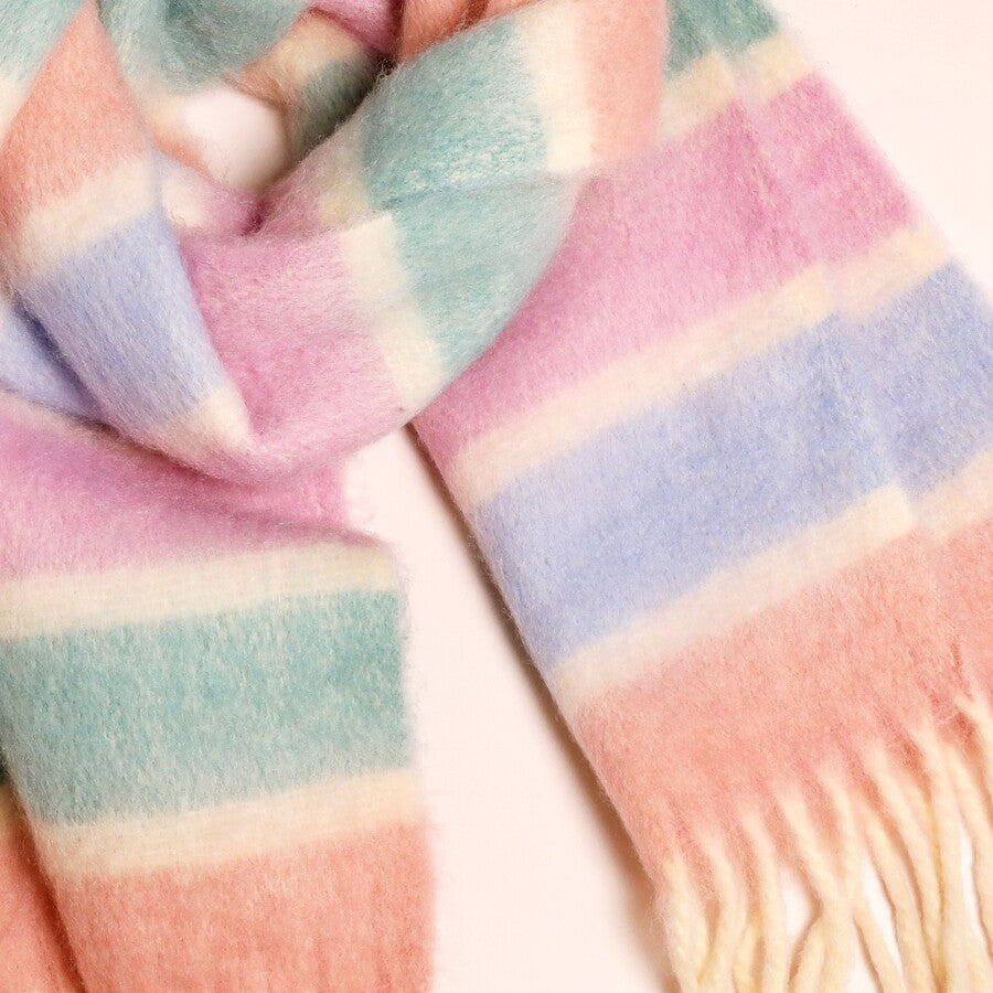 Pastel Stripe Cosy Scarf