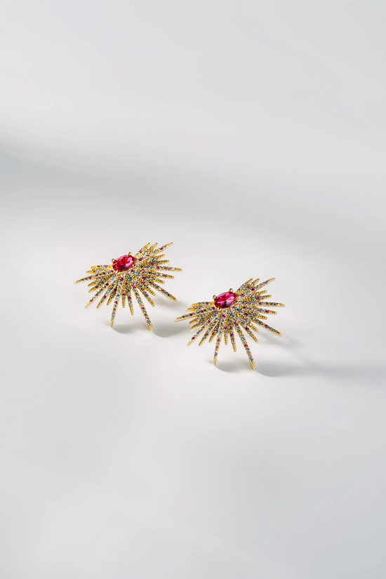 Ellie Statement Stud Earrings Pink! - One Dame Lane