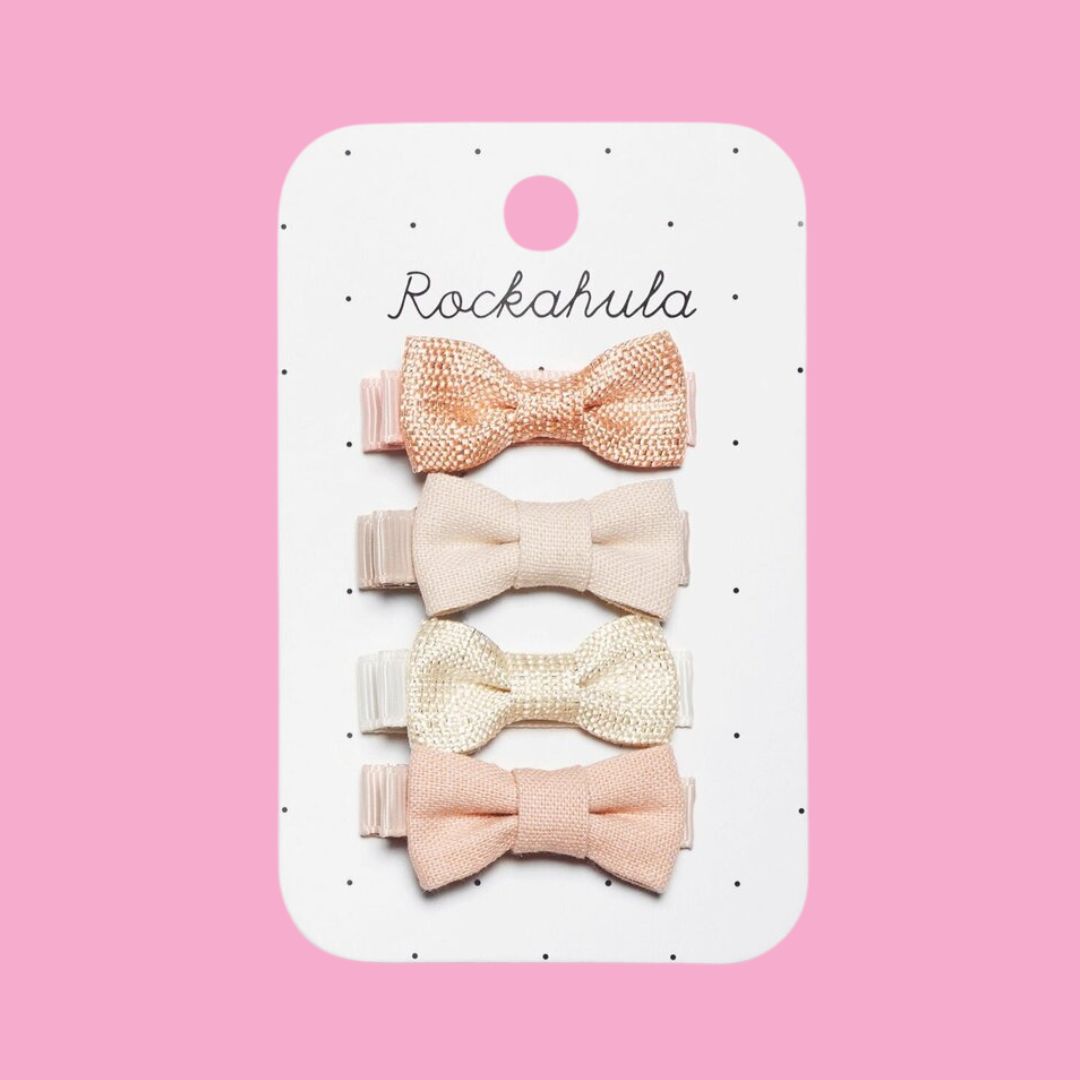 Rockahula Linen Mini Bow Clips