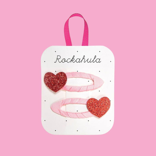 Rockahula Love Heart Glitter Clips