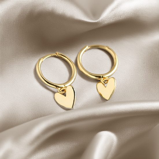 Heart Charm Huggie Earrings