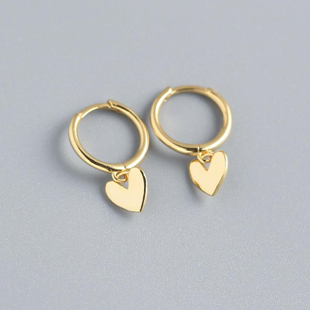 Heart Charm Huggie Earrings