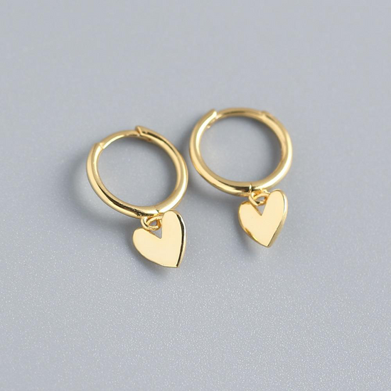 Heart Charm Huggie Earrings