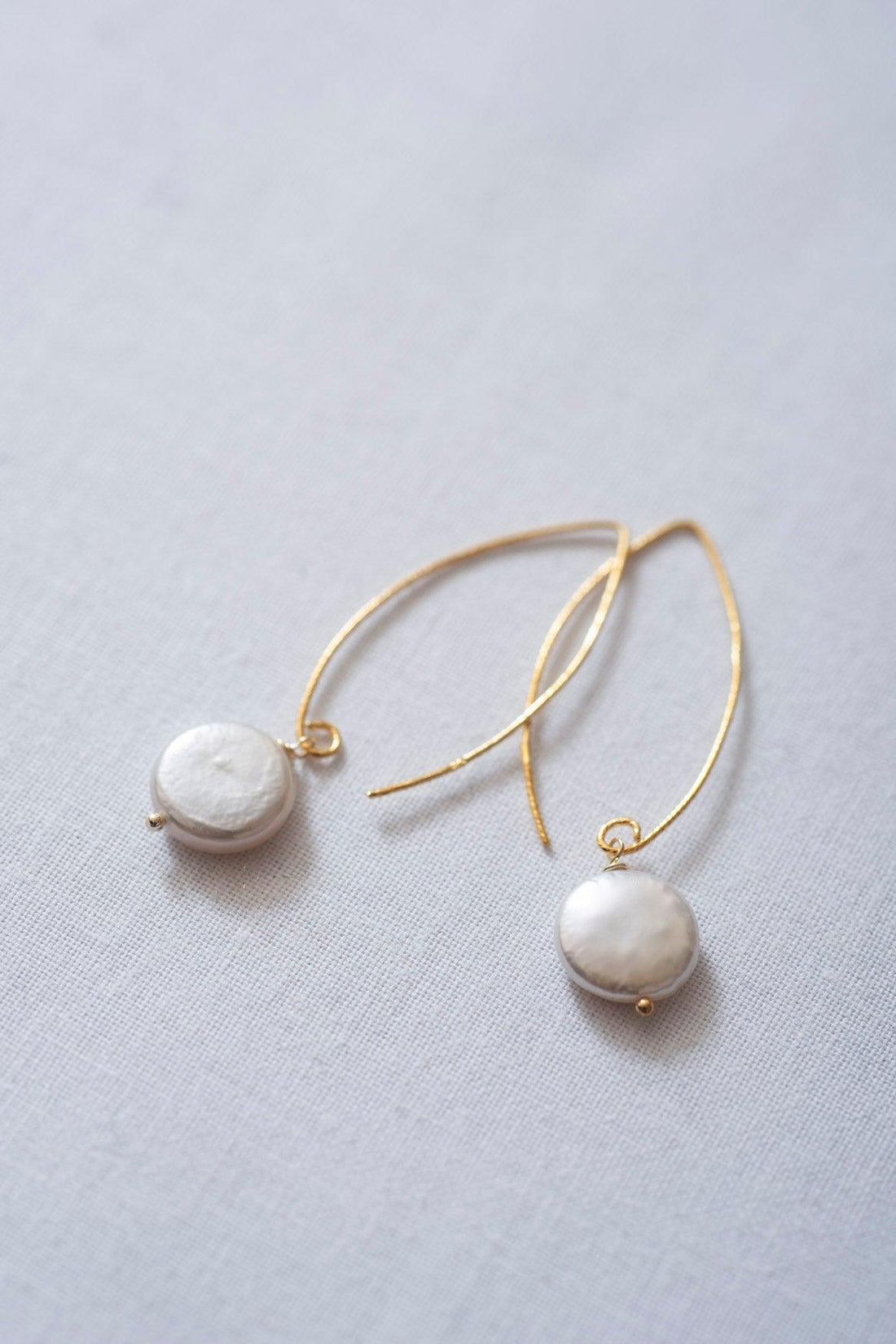 One Dame Lane - Marquise Coin Pearl Drop Earring