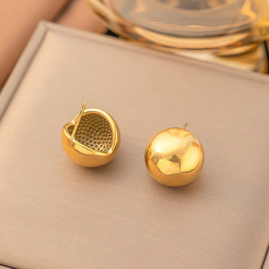 Statement Gold Ball Stud Earrrings