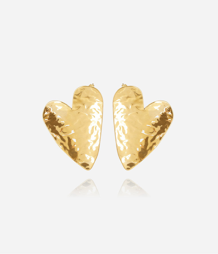 Hammered Heart Earrings