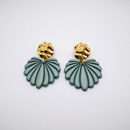 Load image into Gallery viewer, Aline Green Statement Earrings
