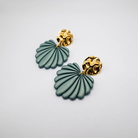 Load image into Gallery viewer, Aline Green Statement Earrings
