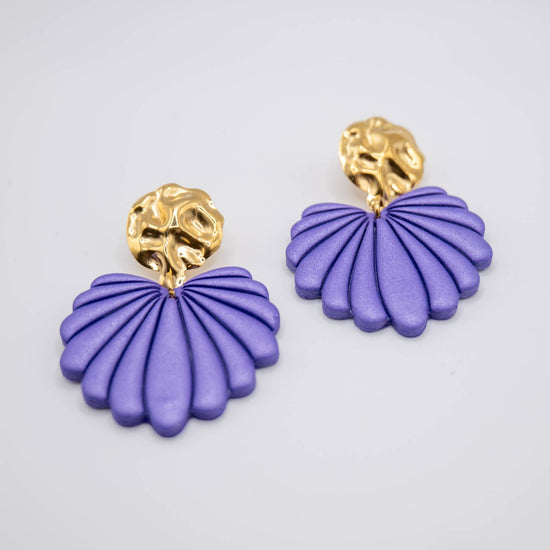 Load image into Gallery viewer, Aline Purple Statement Earrings
