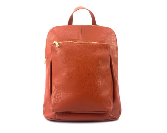 Milano Leather Backpack Burnt Orange