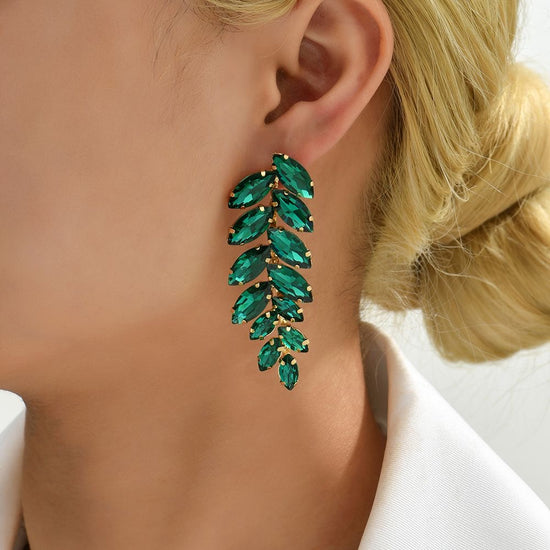 Claudette Statement Earrings, Emerald
