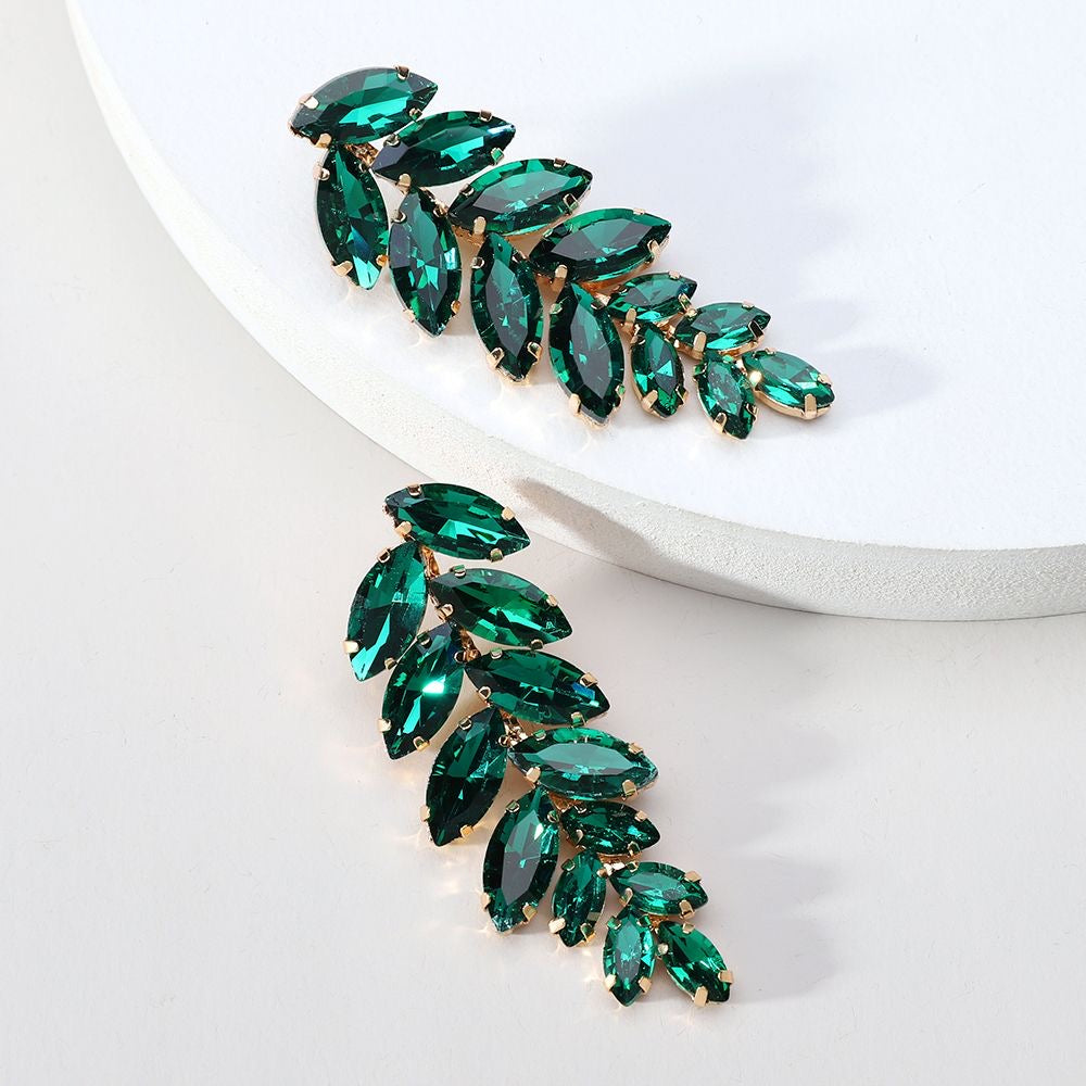 Claudette Statement Earrings, Emerald