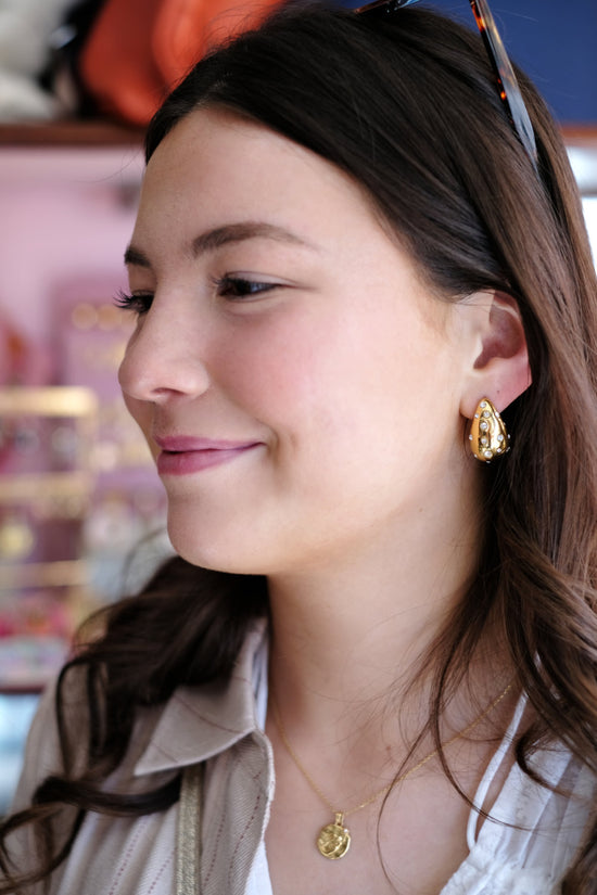 Crystal Studded Droplet Earrings