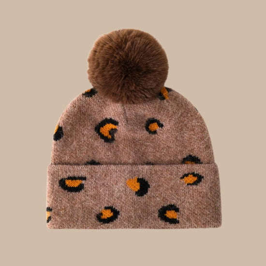 Leopard Print Beanie in Autumn