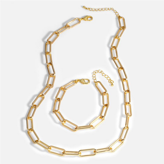 Gold open link necklace