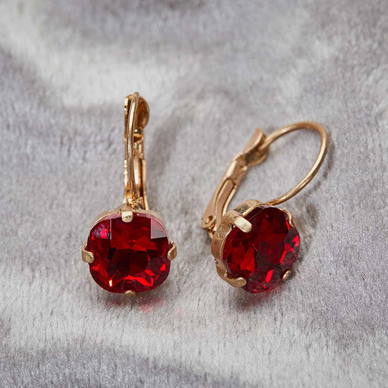 Julie Opal Earrings - Red