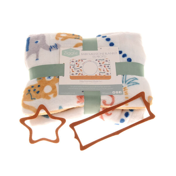 Savanna Animals Safari Milestone Blanket