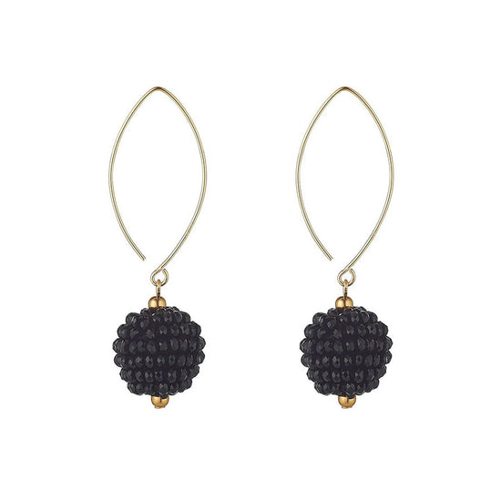Load image into Gallery viewer, MoMuse Small Black Cluster Earrings
