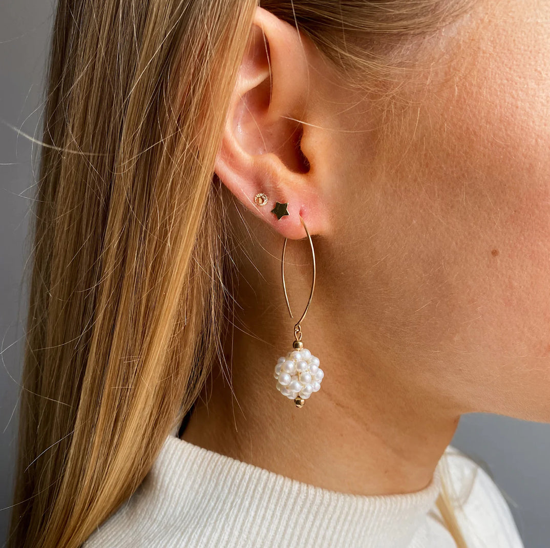 Momuse pearl cluster drop earrings