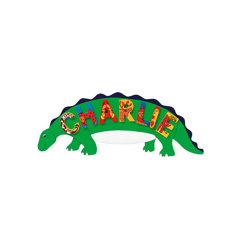 Load image into Gallery viewer, Name Plaque - Green Dinosaur
