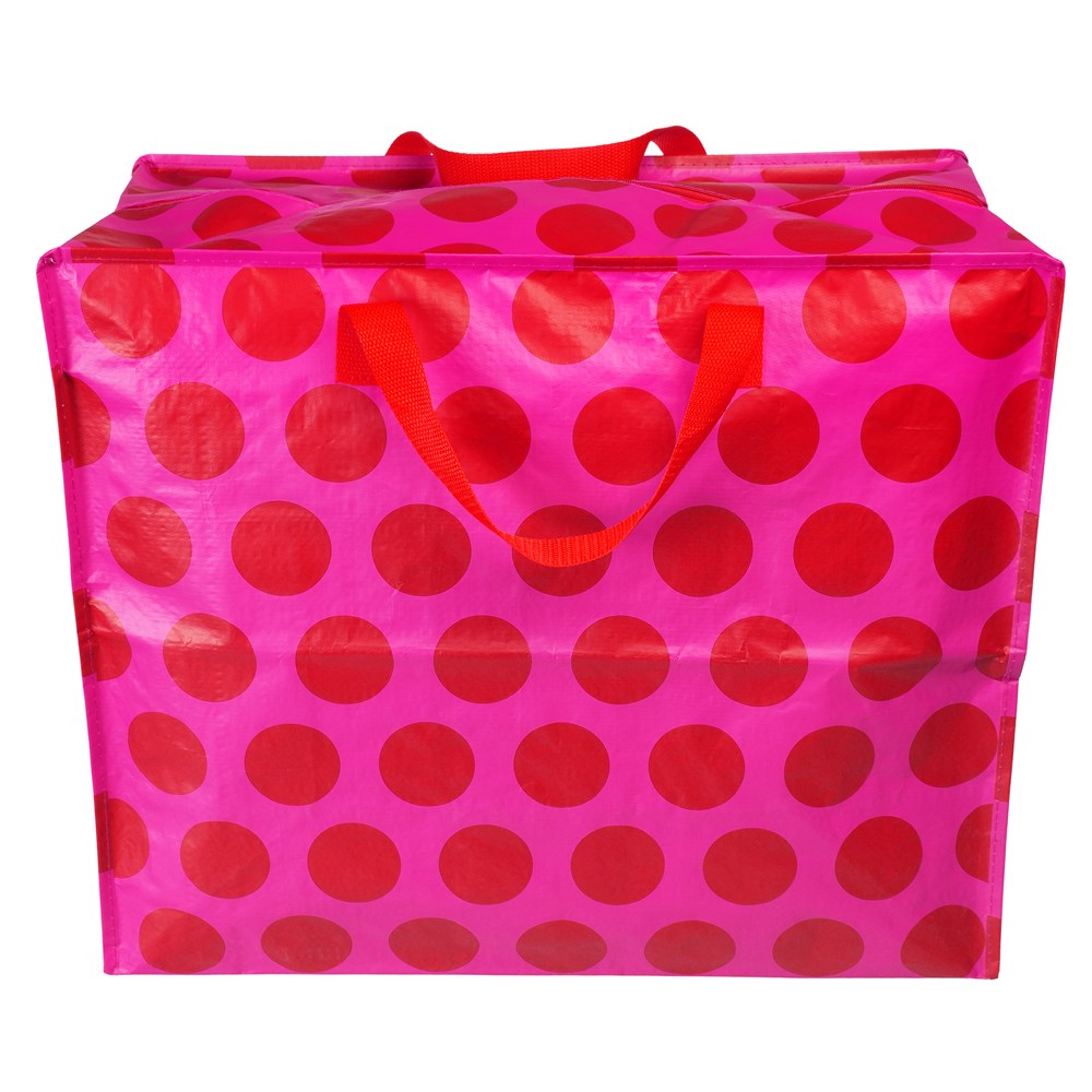 Red On Pink Spotlight Jumbo Storage Bag-3