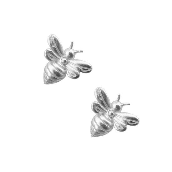 Load image into Gallery viewer, Silver Bee Earrings
