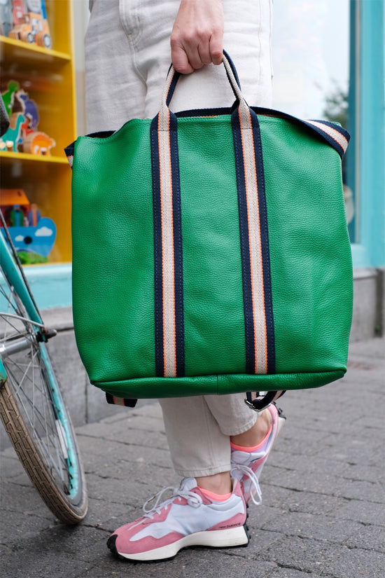 Veneto Green Leather Backpack