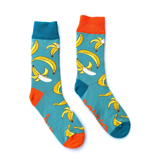 Load image into Gallery viewer, gone-bananas-socks-side
