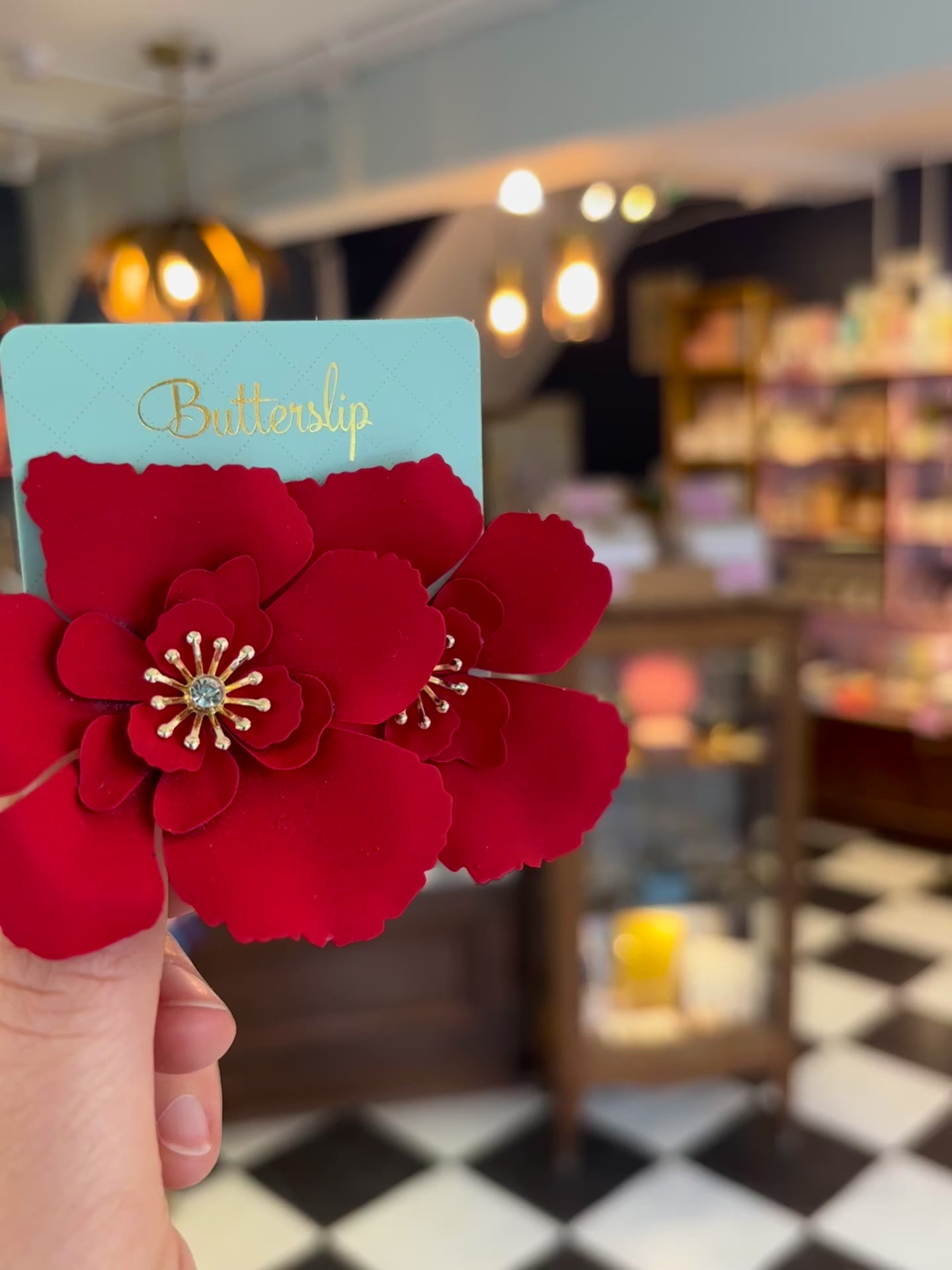 Statement Red Flower Earrings