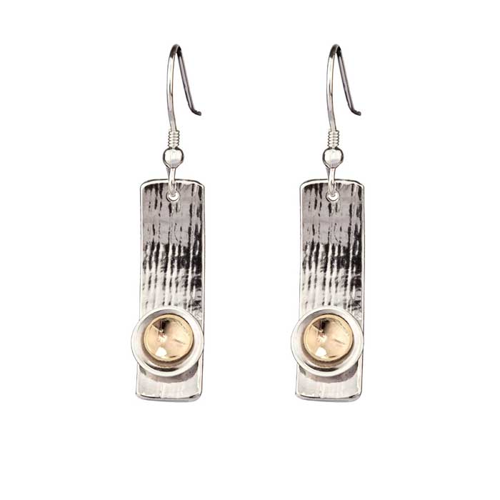 A long time earrings sterling silver 9ct gold disc Ireland
