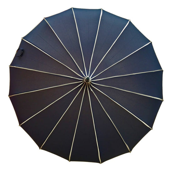 Navy Ribbed Pagoda Umbrella
